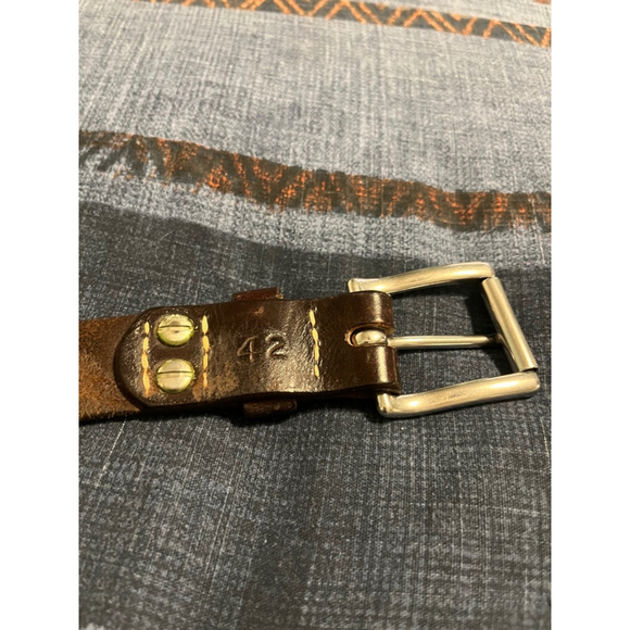 Men's Bills Khakis Brown Leather Belt Size 42 - Picture 4 of 6